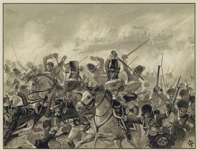 Los Grises y Noventa y Dos en Waterloo, 18 de junio de 1815 de English School